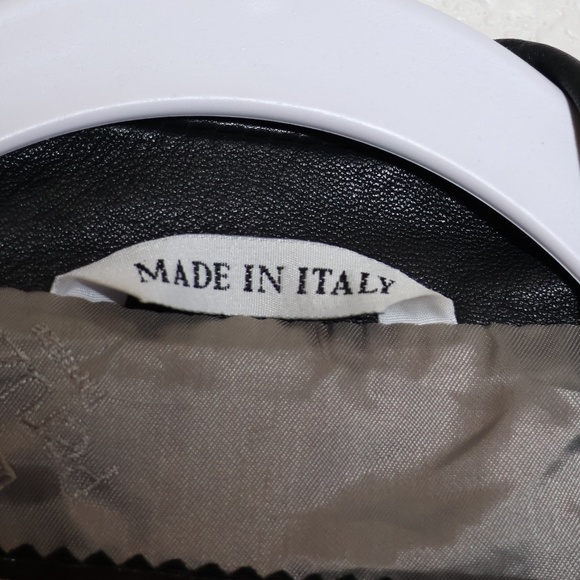 Peruzzi Florence Italian Soft Leather Black Zip Blazer Jacket EU SIZE 42 (6 US) - Picture 7 of 14